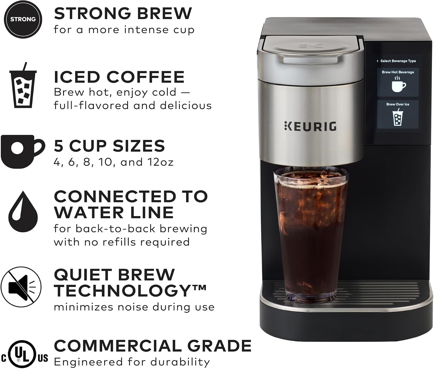 Keurig K-2550 Medium Business Single Serve Coffee Maker, Plumbed, Silver/Black