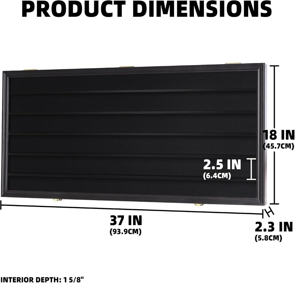 DisplayGifts Toy Minifigures Miniatures Display Case Frame Wall Cabinet Stand 200 Toys Dust Protection Black