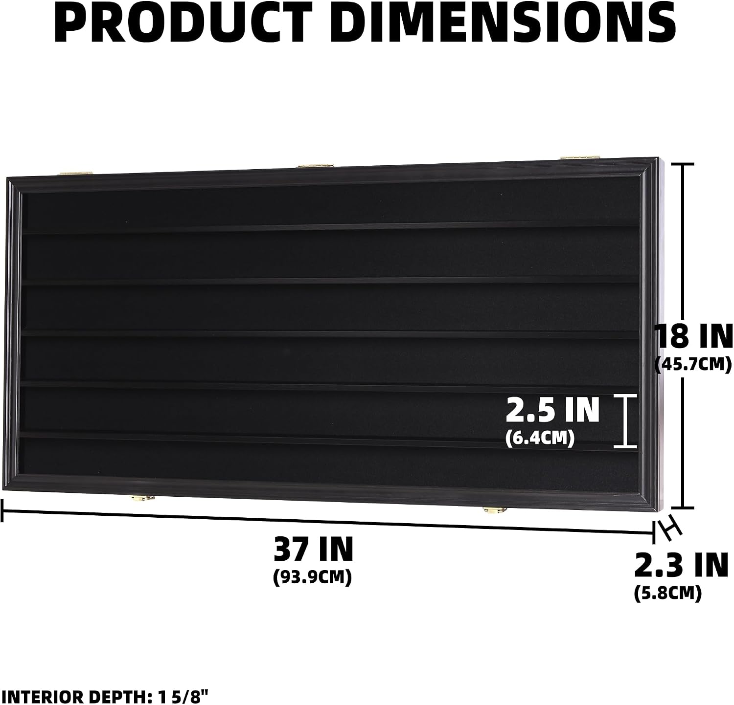 DisplayGifts Toy Minifigures Miniatures Display Case Frame Wall Cabinet Stand 200 Toys Dust Protection Black