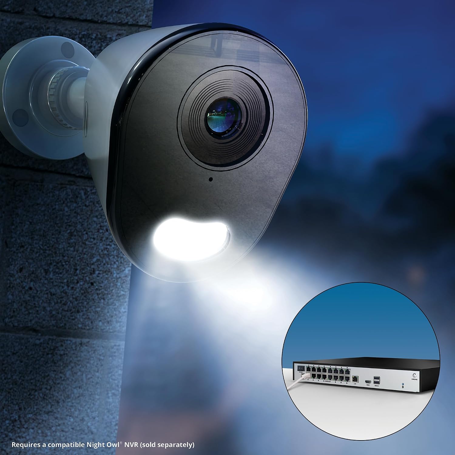Night Owl Add On Wired IP 4K HD Indoor/Outdoor Deterrence Cameras with 2-Way Audio (2 Pack)