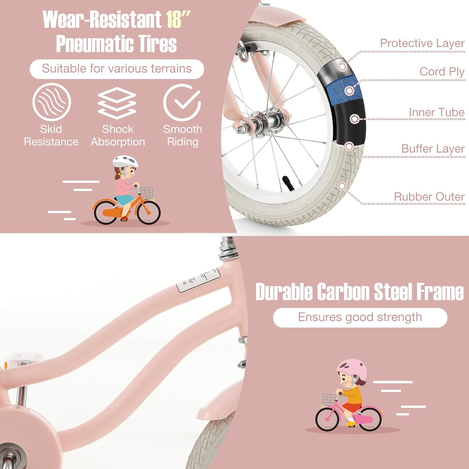 GYMAX 14'/16'/18' Kids Bike