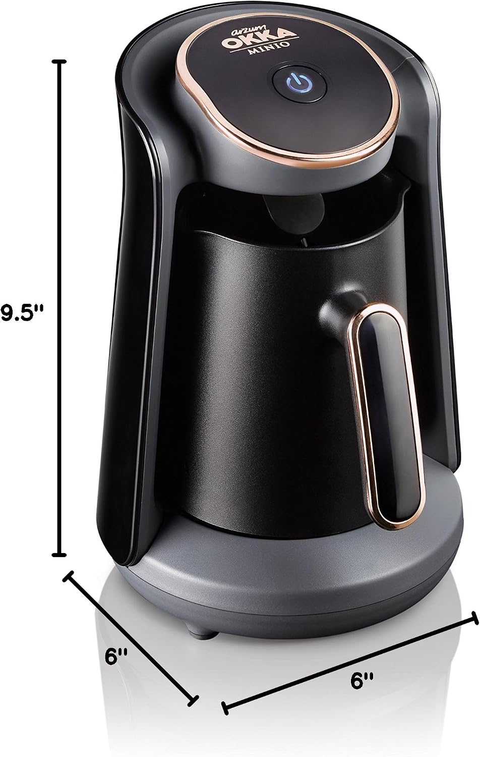 Arzum Okka Minio Automatic Turkish/Greek Coffee Machine, USA 120V UL, 4 cups, Black/Gold