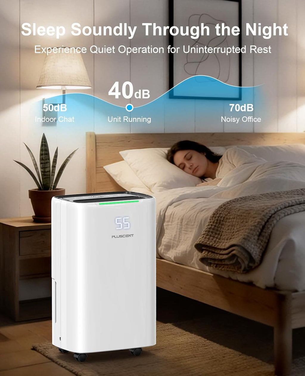 PLUSCENT 5000 Sq.Ft Dehumidifiers for Home, 52 Pints Compressor Dehumidifier for Basement with Drain Hose, Smart Humidity Control, Auto Defrost, Auto Restart, 24H Timer, for Bedroom, Large Rooms