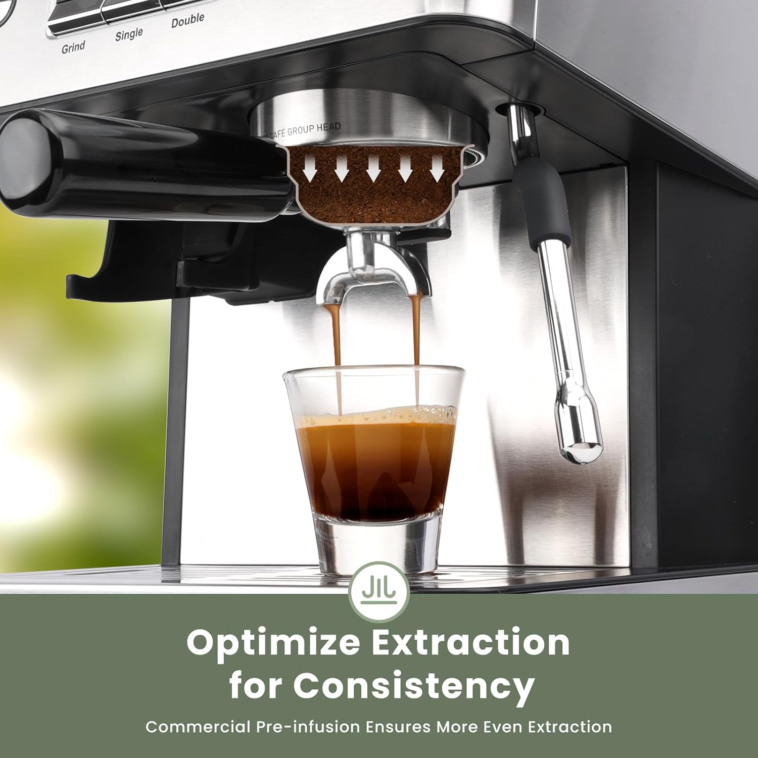 Gevi (2026 Upgrade 20 Bar Espresso Machine with Grinder & Milk Frother, Professional Coffee Maker for Home, Cappuccino & Latte, Removable Water Tank, Steam Wand