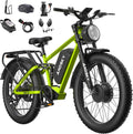 9000W Peak Dual Motor Electric Bike for Adults, 52V/48V 26' Fat Tire Full Suspension, 40-47MPH & 110 Miles, Hydraulic Brakes, UL2849