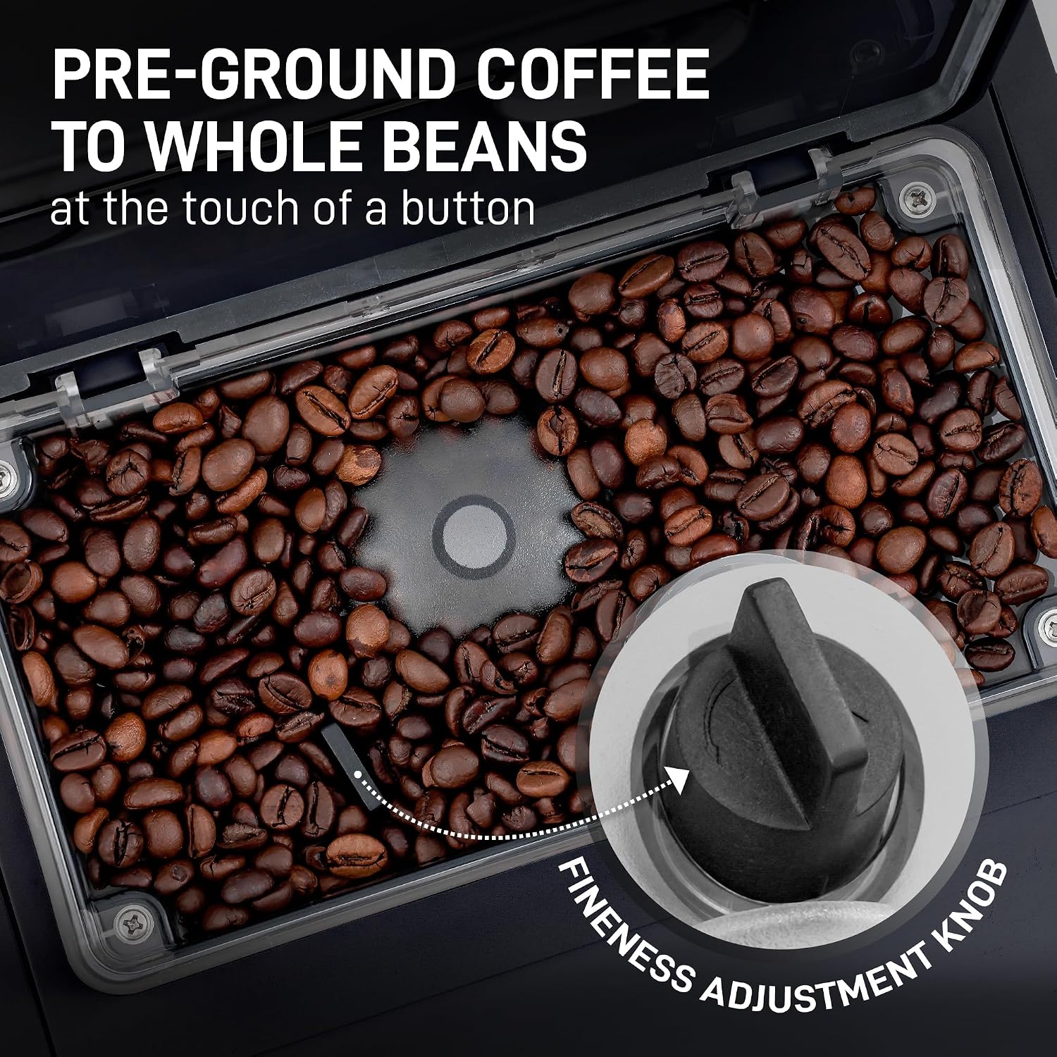 Zulay Kitchen Magia Ultra LUX Super Automatic Espresso Machine, Bean-to-Cup Coffee Maker with Built-In Grinder, Automatic Milk System, 19 One-Touch Specialty Drinks, Touchscreen, Black