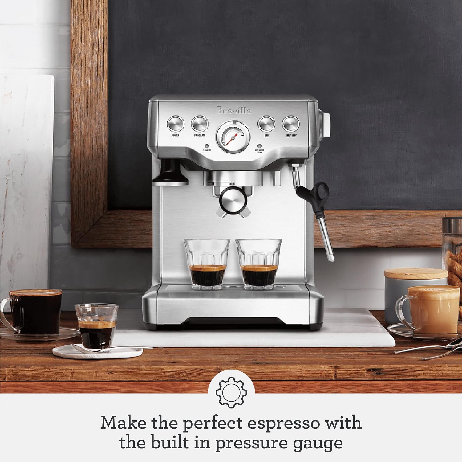Breville Infuser Espresso Machine BES840XL, 10.25 x 12.5 x 13.25 Inches, Black Sesame
