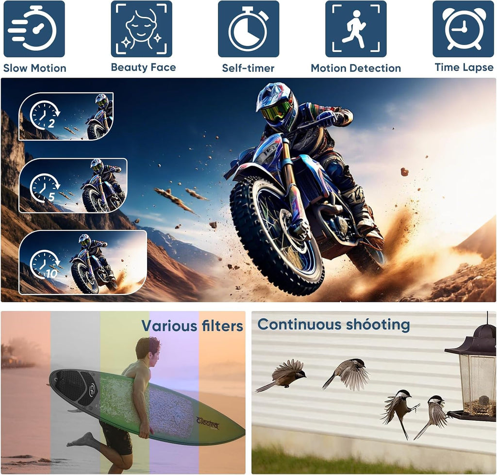 ORDRO 5K Digital Camera for Content Creators and Vloggers, 64MP Vlogging Camera for YouTube, WiFi Cameras for Photography with Flip Touchscreen, Auto-Focus, Wide Angle for Photography, with Stand