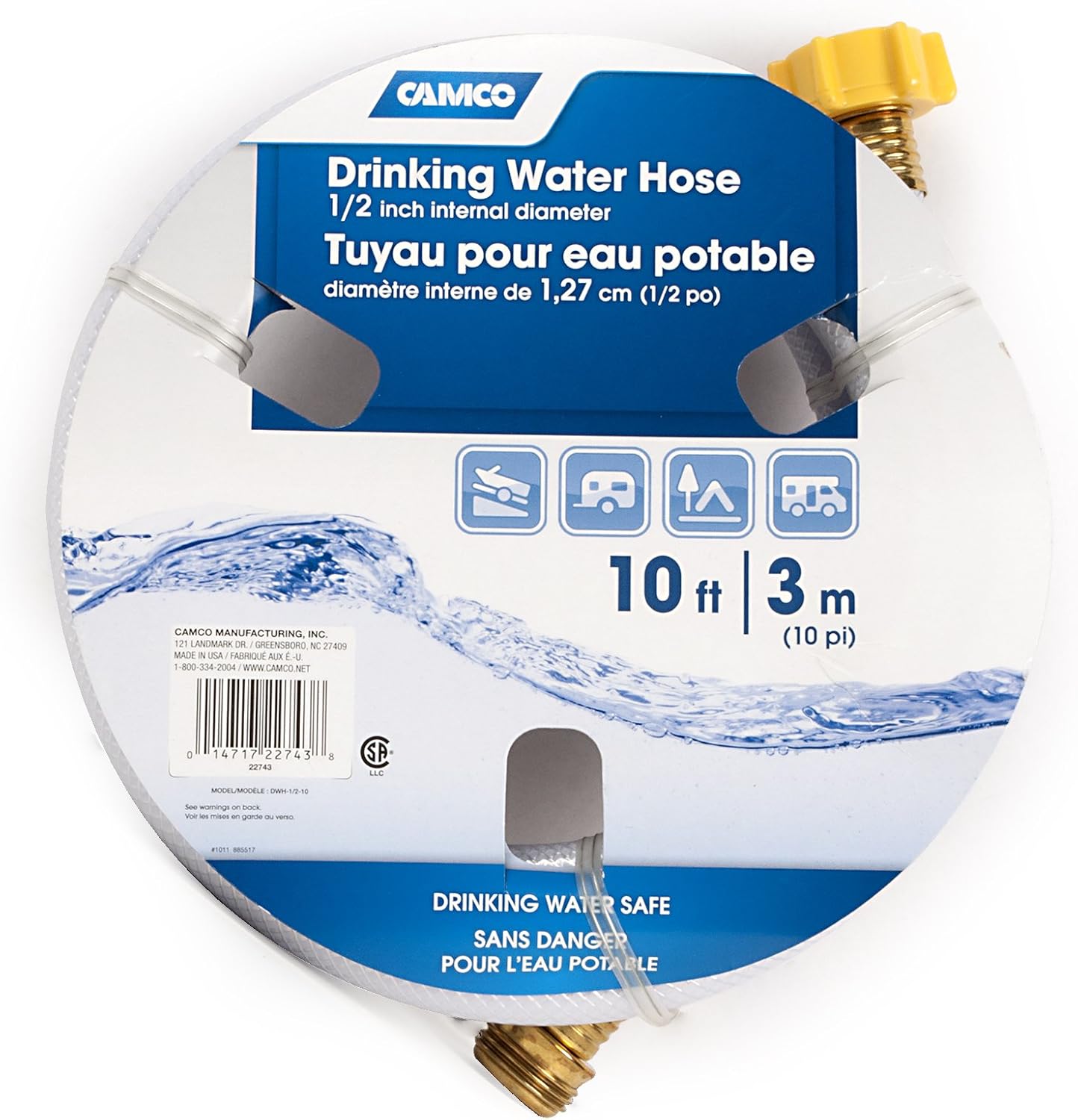 Midea 4,500 Sq. Ft. Dehumidifier (White) + Camco TastePURE 10-Ft Premium Camper/RV Water Hose