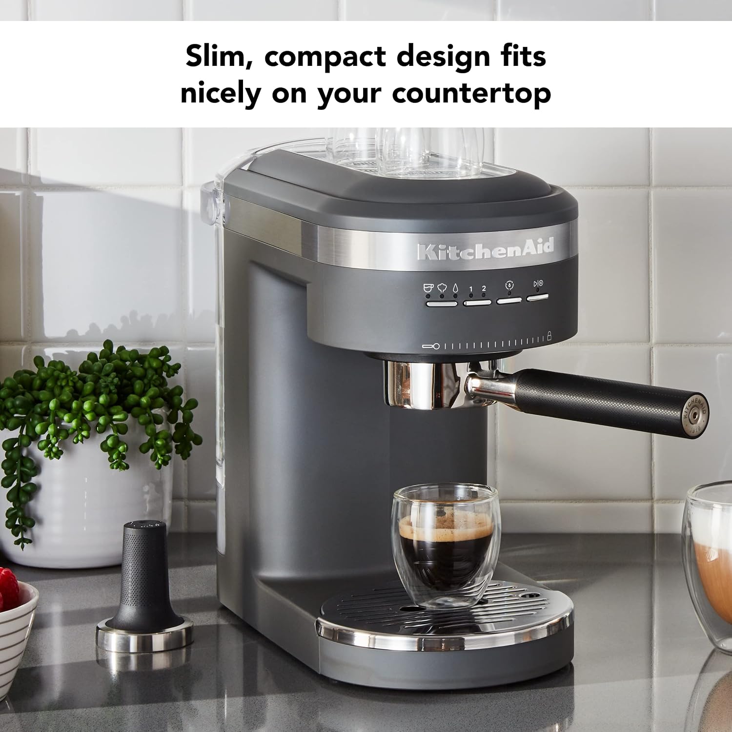 KitchenAid Semi-Automatic Espresso Machine - KES6403, Charcoal Grey
