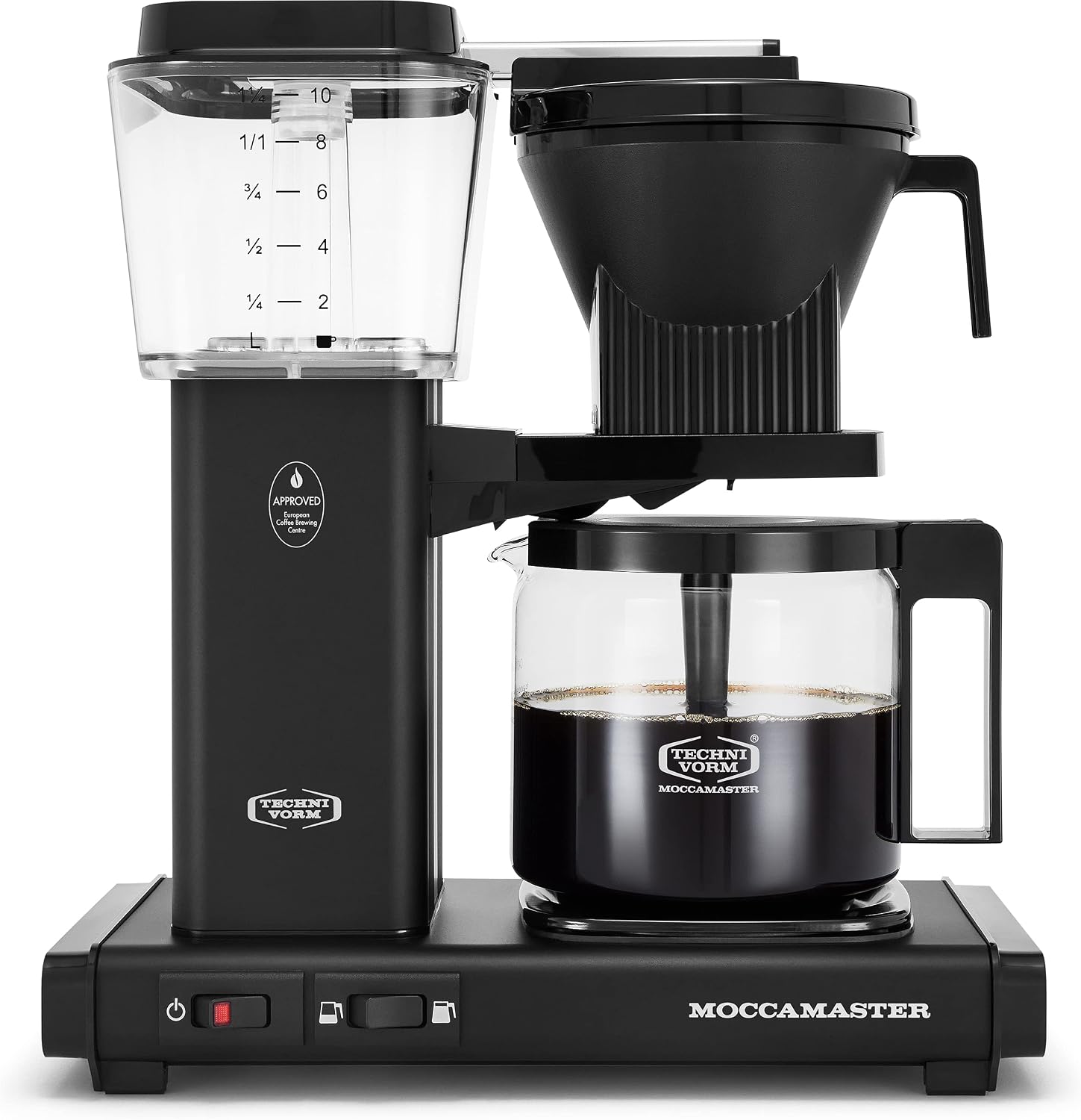 Moccamaster 53948 KBGV Select 10-Cup Coffee Maker, Matte Black, 40 ounce, 1.25l & #4 White Paper Filters, 100-count per box