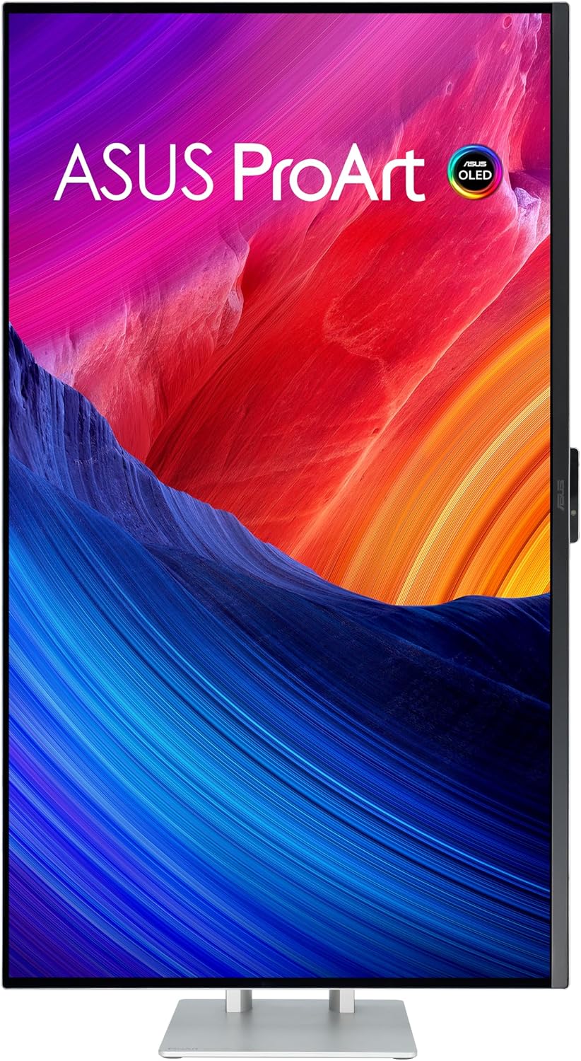 ASUS ProArt Display 32' 4K HDR QD-OLED Professional Monitor (PA32UCDM) - UHD, Ultra-Slim, 240Hz, 0.1ms, Auto Calibration, Dolby Vision, 99% DCI-P3, ΔE<1, Thunderbolt 4, Calman Ready, 3 yr Warranty