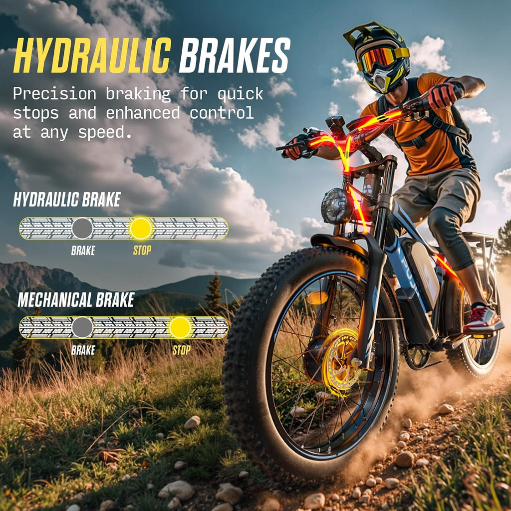 6000W Dual Motor Electric Bike, Ebikes for Adults Max 38-50MPH Up to 100 Miles Range, 60V 20Ah Removable Battery with 24/26' Fat Tire Electric Bicycles for Men Women, E-Bike for All Terrain PU2