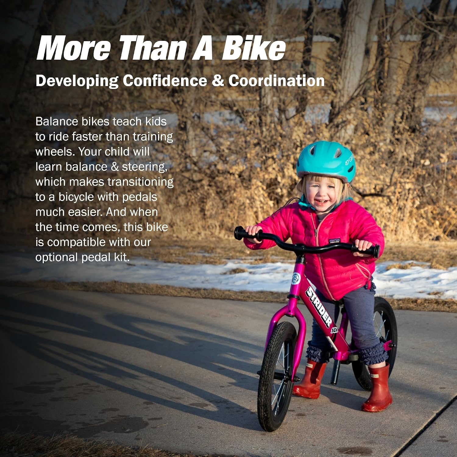 Strider 14x Classic, Balance Bike for Kids 3 to 6 Years - Includes Custom Grips, Padded Seat, Performance Footrest & All-Purpose Tires - Easy Assembly & Adjustments