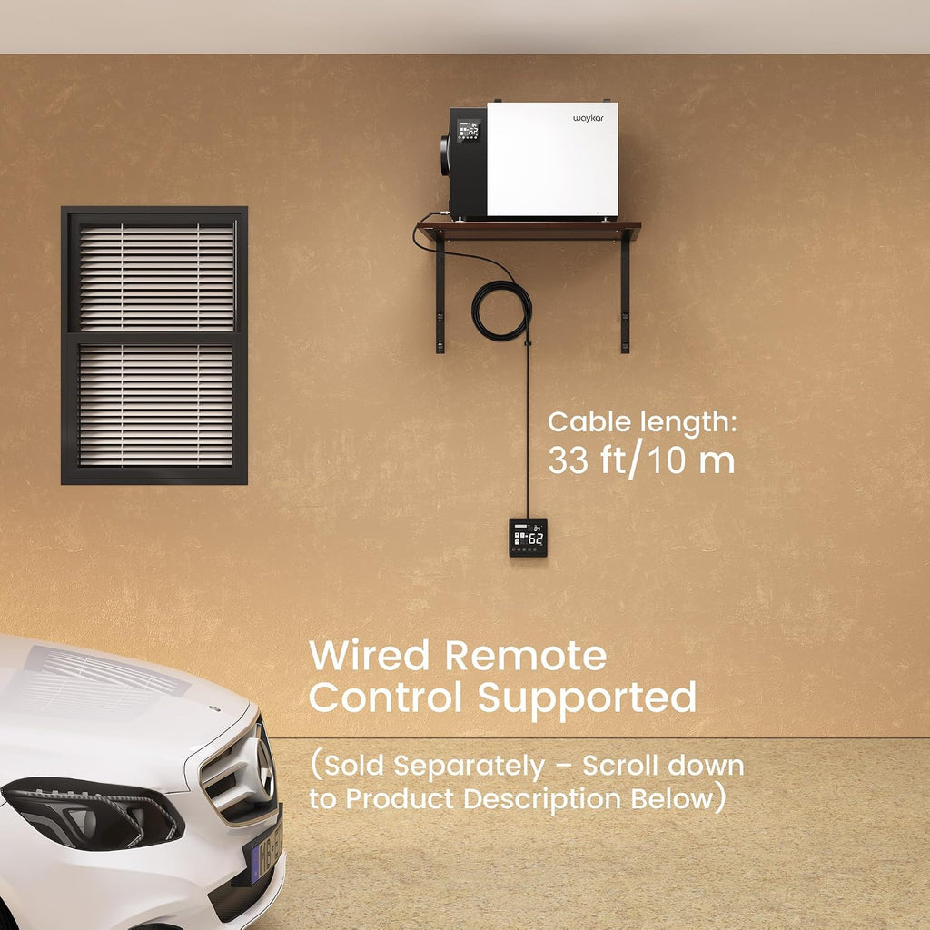 Waykar 216 Pint Crawl Space Dehumidifier with Pump & Drain Hose for Basements, Commercial & Water Damage Spaces up to 8000 Sq. Ft., Compact, Strong Dehumidification, 5-Year Quality Coverage