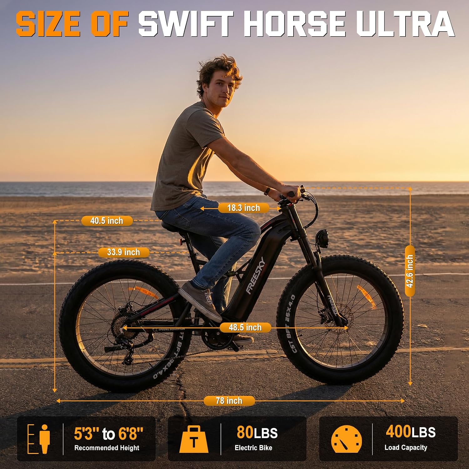 FREESKY 3500W BAFANG Motor Electric Bike for Adults, 48V 35Ah Samsung Cells Battery Ebike 140 Miles, 38+MPH, 26' Fat Tire Dirt All-Terrain Mountain E Bike, Full Suspension, UL 2849 Certified by TÜV