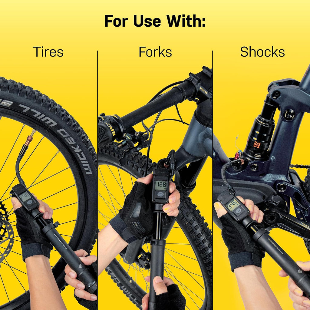 Topeak Mountain Digital 2Stage Bike Pump – Dual-Mode High-Pressure/High-Volume Shock Pump with Digital Gauge, SmartHead ThreadLock & Pressure-Rite Valve System