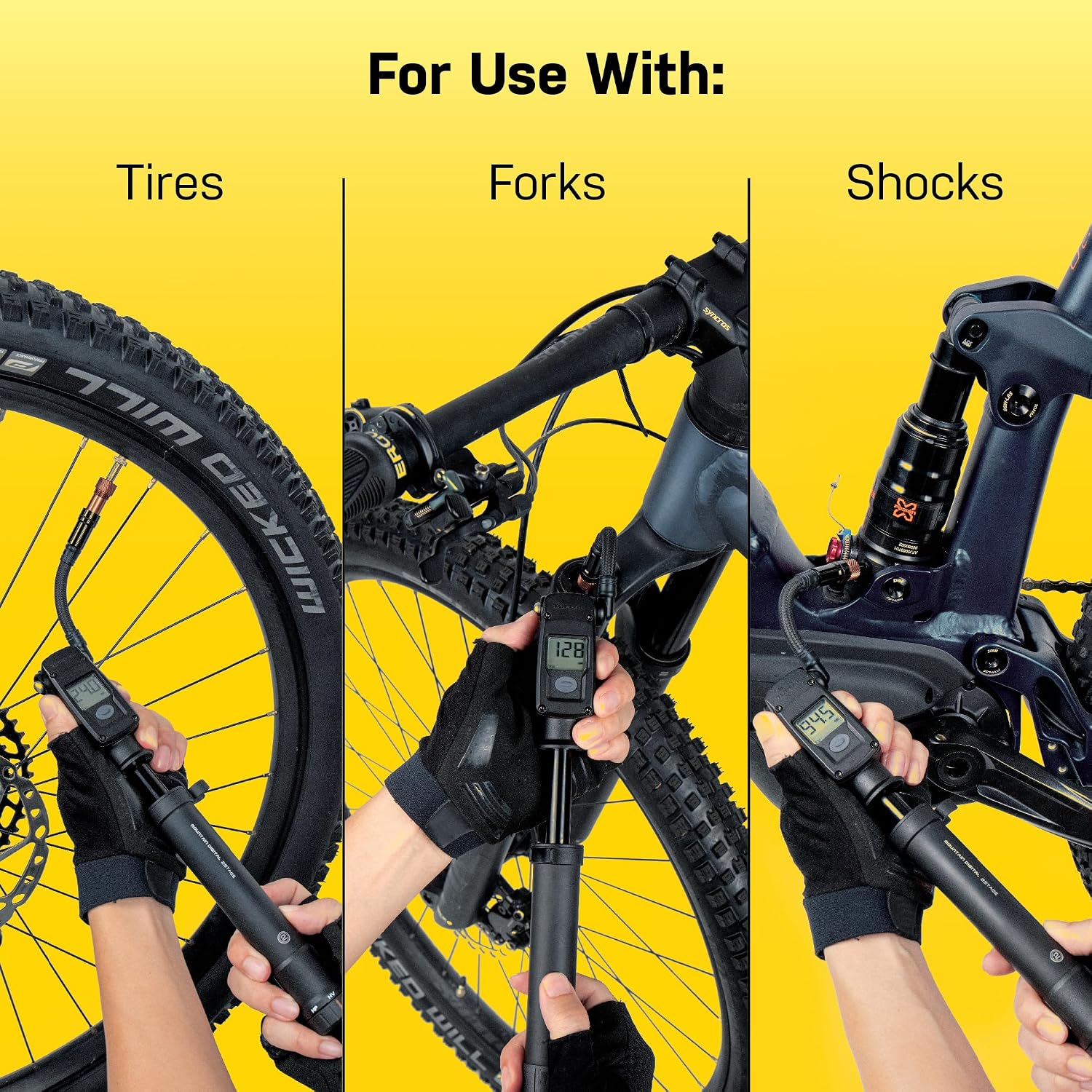 Topeak Mountain Digital 2Stage Bike Pump – Dual-Mode High-Pressure/High-Volume Shock Pump with Digital Gauge, SmartHead ThreadLock & Pressure-Rite Valve System