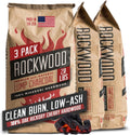 Rockwood Natural Lump Charcoal – Hardwood Lump Charcoal Blend of Oak, Hickory & Cherry for Clean Burn, High-Heat Grilling & Smoky Flavor Barbecue – Ideal for Kettle & Kamado Grills – 20lbs (3 Packs)
