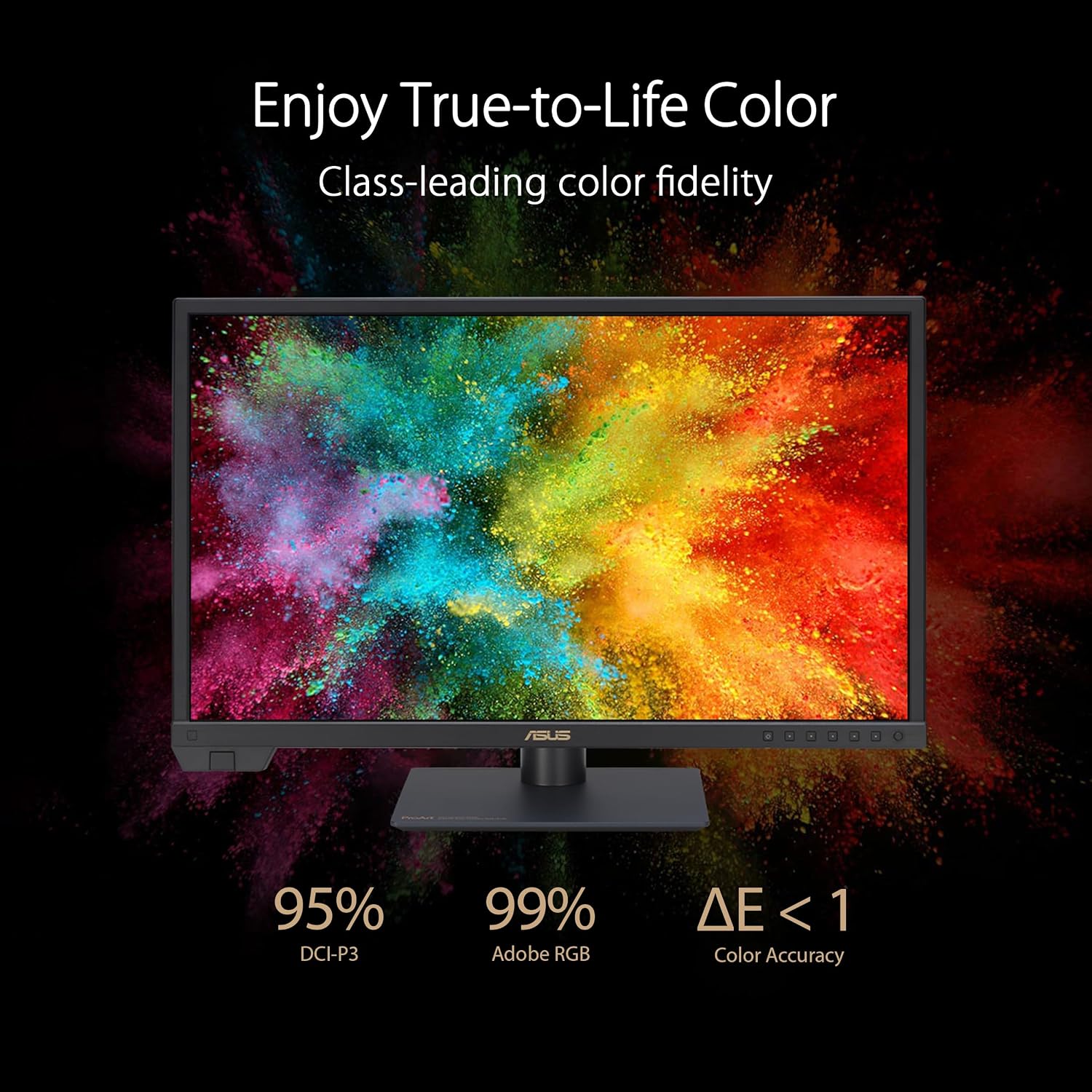ASUS ProArt Display 24' 4K 12G-SDI HLG Professional Monitor (PA24US) - IPS, UHD (3840 x 2160), 99% Adobe RGB, 95% DCI-P3, ΔE < 1, USB-C, Built-in Motorized Colorimeter, Calman Ready, 3 Year Warranty