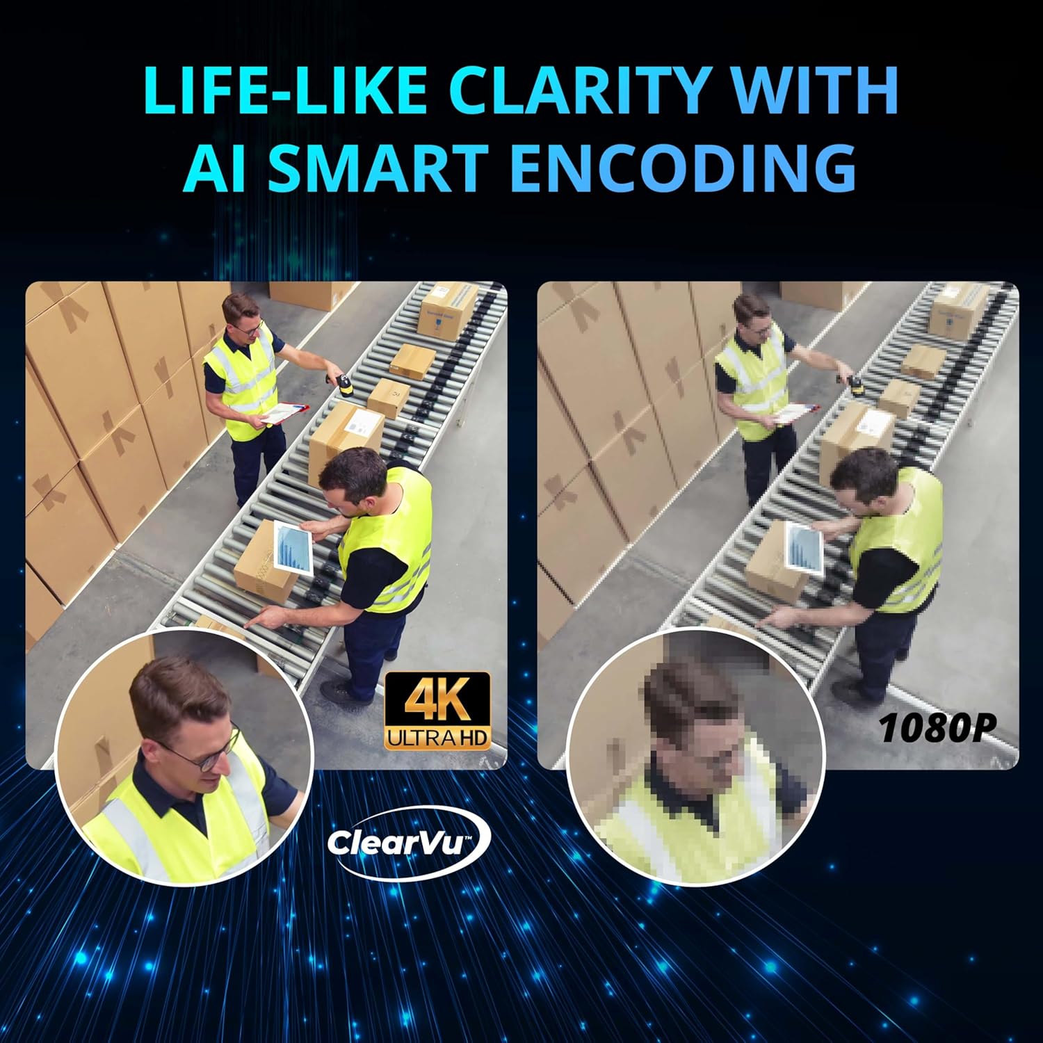 Defender AI Powered Sentinel 4K 8CH PoeE Security Camera System, 4pcs NVR Metal Outdoor Surveillance Cameras, 1TB HDD, SMART AI Human Detection, Blue/Red Lights, Works w/Empower App