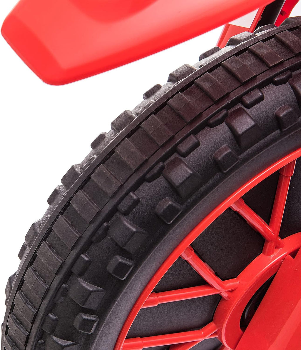 Aosom 12V Kids Motorcycle w/Treaded Tires, 5mph Top Speed Electric Bike for Kids, Ride On Motorcycle w/Training Wheels, Battery Charger, Spring Suspension, Red