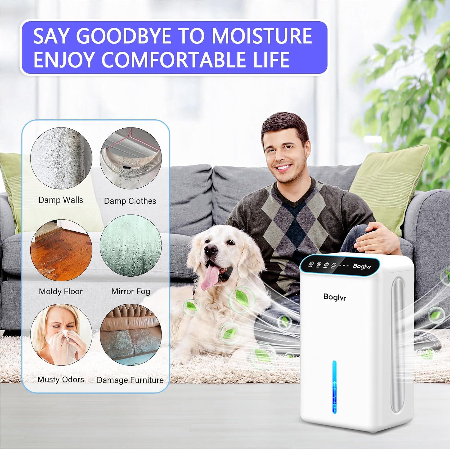 Dehumidifiers, Dehumidifier for Home (85 OZ, 800 sq.ft) Quiet Small Dehumidifier for Bedroom Bathroom Basement with Drain Hose, 3 Gear Timer, Sleep Mode, Auto Shut Off, 7 Color Ambient Light
