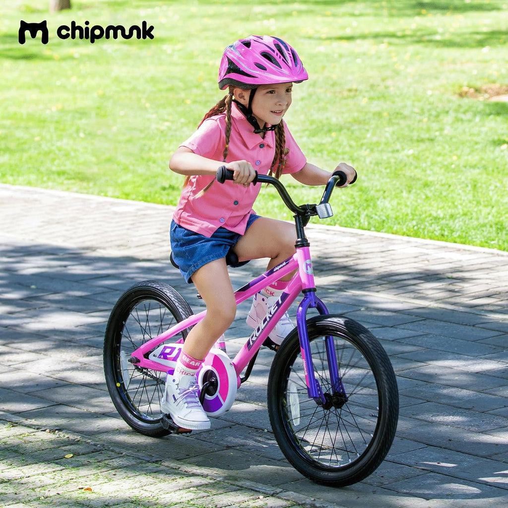 Chipmunk Kids Bike 12 14 16 18 Inch Bicycle with Training Wheels Beginners Boys Girls Ages 3-10 Years Multiple Colors