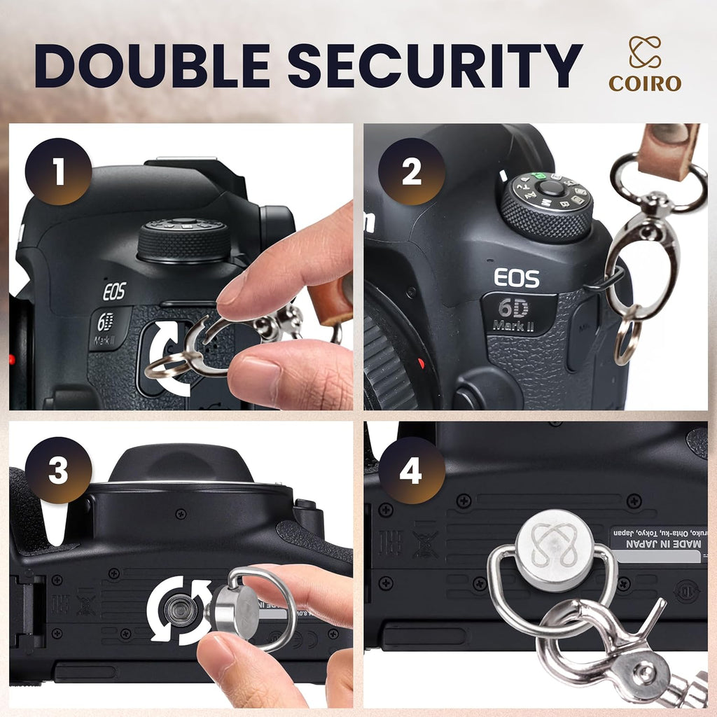 C Coiro Camera Harness for 2 Cameras Dual Shoulder Leather Camera Strap for DSLR/SLR, Camera Straps for Photographers