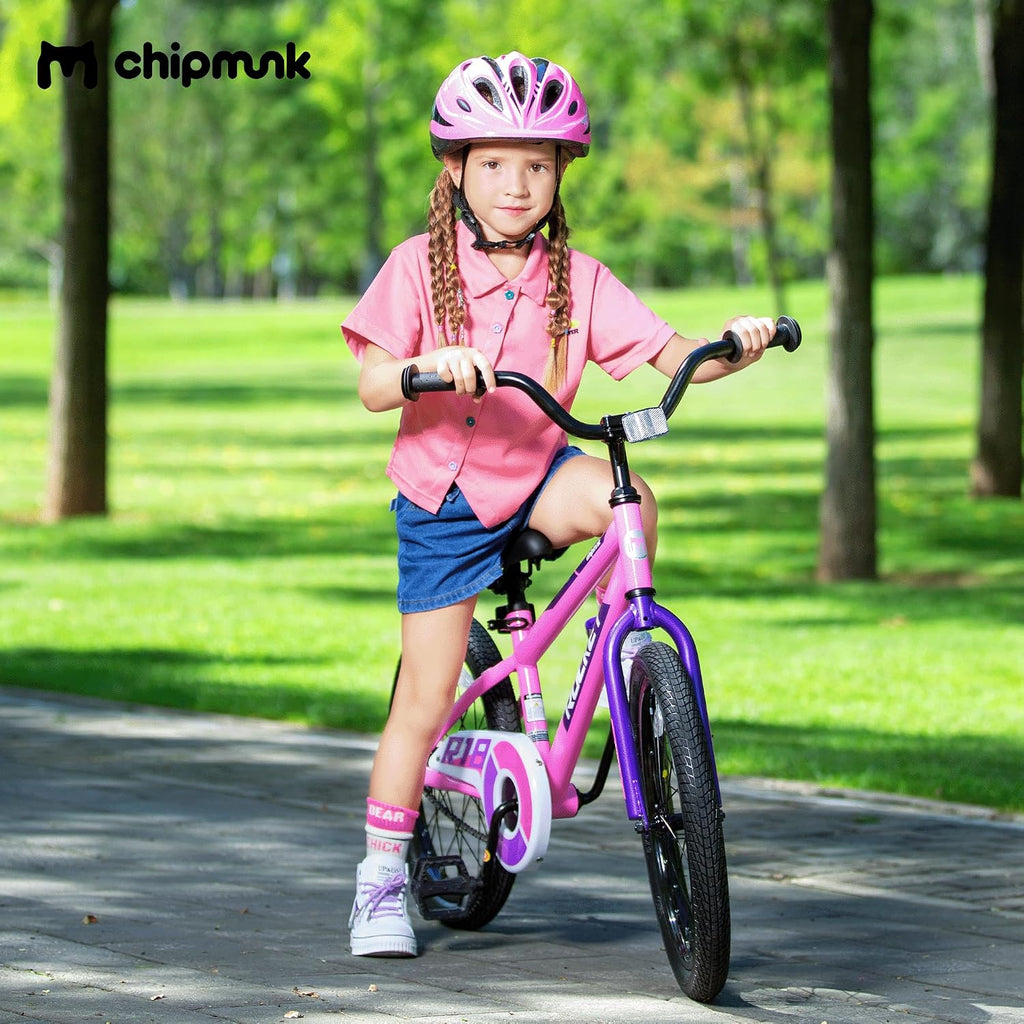 Chipmunk Kids Bike 12 14 16 18 Inch Bicycle with Training Wheels Beginners Boys Girls Ages 3-10 Years Multiple Colors