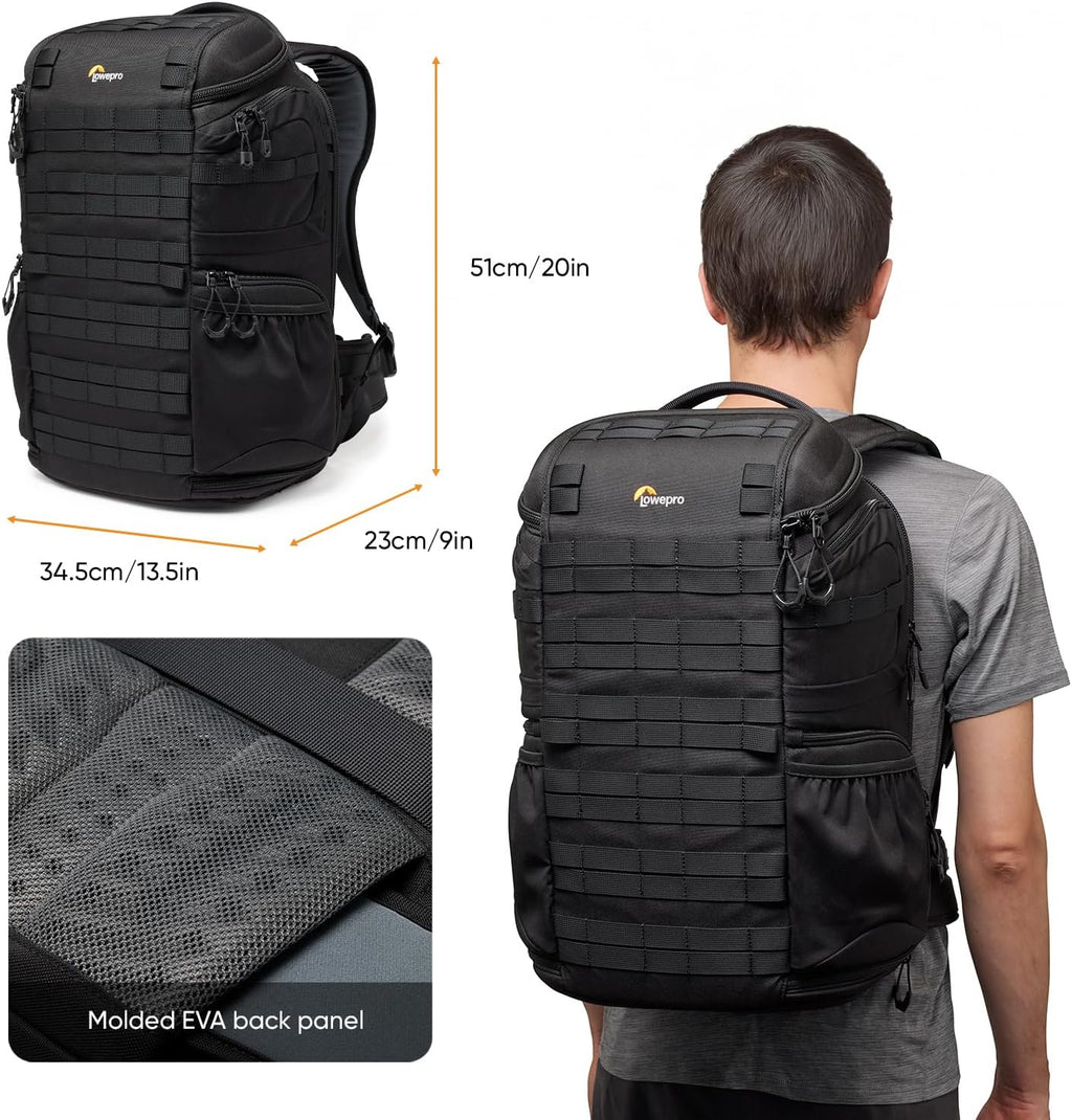 Lowepro ProTactic BP 450 AW III Camera Backpack, 4-point Access, Professional Camera Bag, DSLR/Drones/Mirrorless, Up to 16' Laptop, Rain Cover, for Photographer,Videographer, Volume 28L