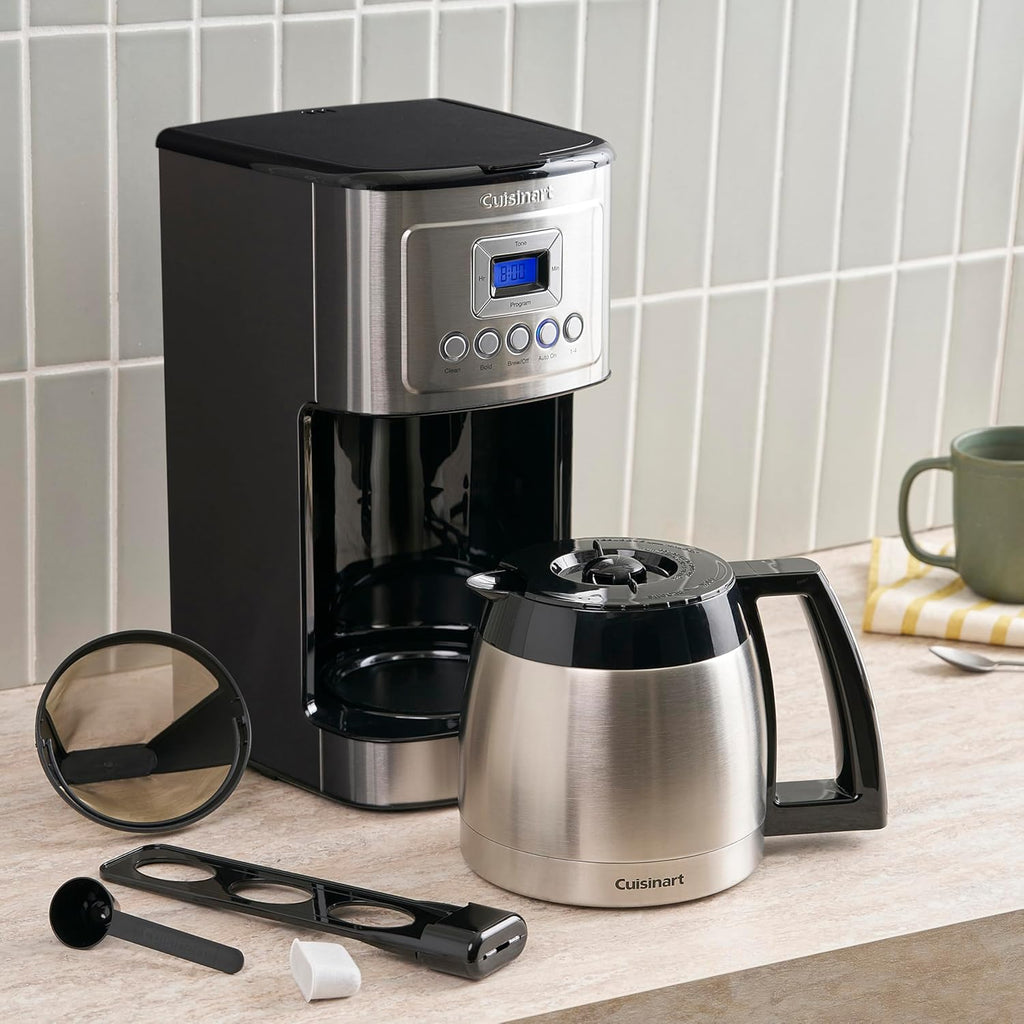 Cuisinart 12-Cup Coffee Maker, Programmable PerfecTemp Thermal Carafe Coffee Machine with 1-4 Cup Setting, Brew Strength Control and Brew Pause, Stainless Steel, DCC-3400NAS, Silver