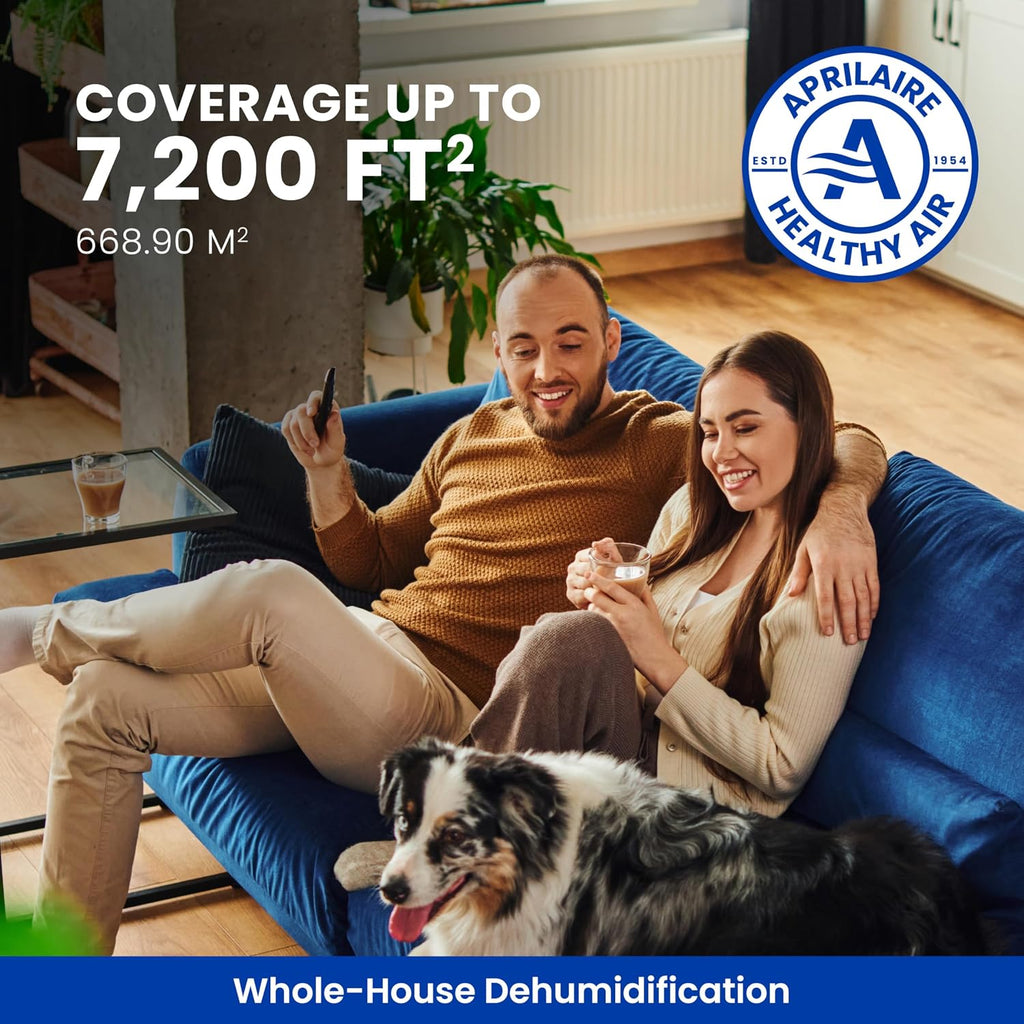 AprilAire E130 Pro 130-Pint Whole-House Dehumidifier, Energy Star Certified, Commercial-Grade for Basement, Crawlspace or Whole House up to 7,200 sq. ft.