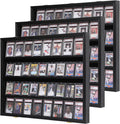 KCRasan 3 Pack 36 Graded Sports Card Display Frame -Baseball Card Display Case Lockable - Trading Card Collector Wall Display Holder for Basketball Football Cards, UV Protection Acrylic
