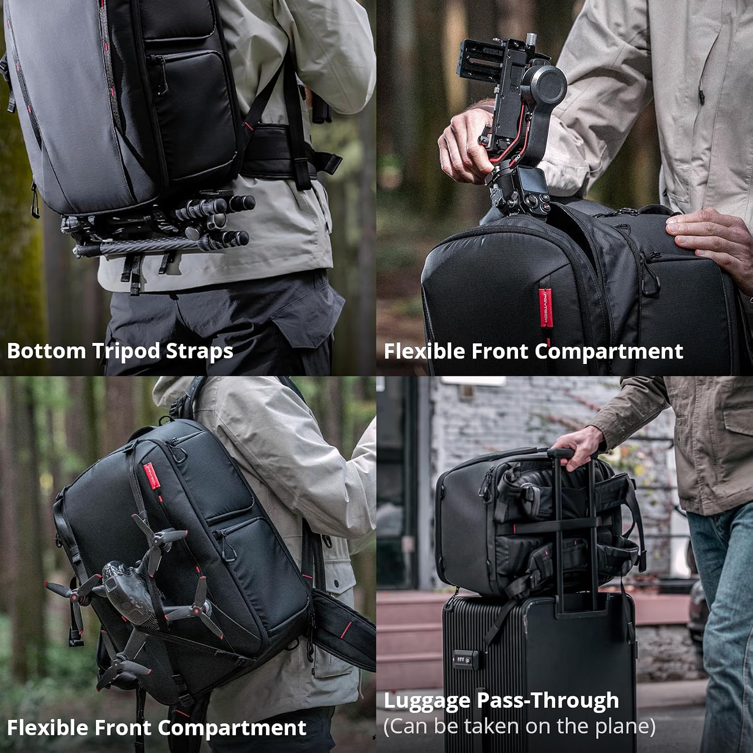 PGYTECH OneMo 2 25L-33L Camera Backpack with Shoulder Bag for 16' Laptop for Photographers, Waterproof DSLR Backpack for Canon/Nikon/Sony, Drone Back for DJI Mini 3 Pro/Mavic 3/ FPV(Olivine Camo)