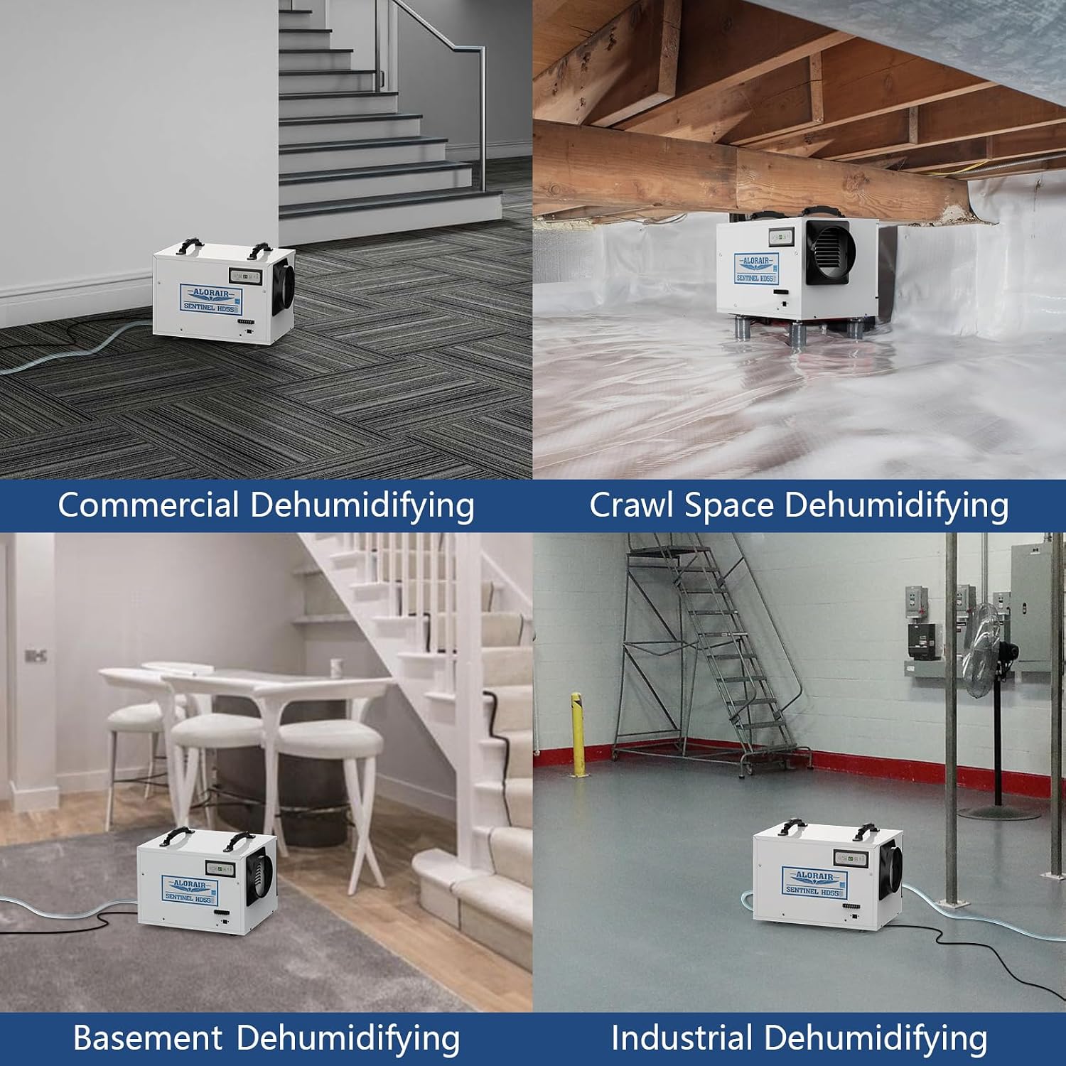 ALORAIR Crawl Space Dehumidifiers 120 PPD Moisture Removal, Crawlspace Dehumidifiers Commercial Dehumidifier for Basement, Auto Defrost, cETL Listed