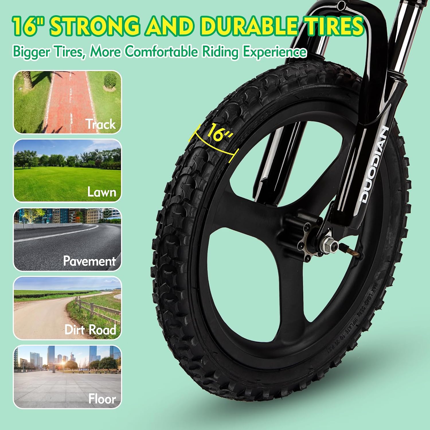 Electric Bike for Kids, 350W/250W Motor, 36V 7.8/5.2Ah, 15.5/13.7 MPH, 15/12 Miles Long Range, 16' Tires, Kids Electric Bike Aged 6 and Above, Youth Off-Road Electric Bicycle