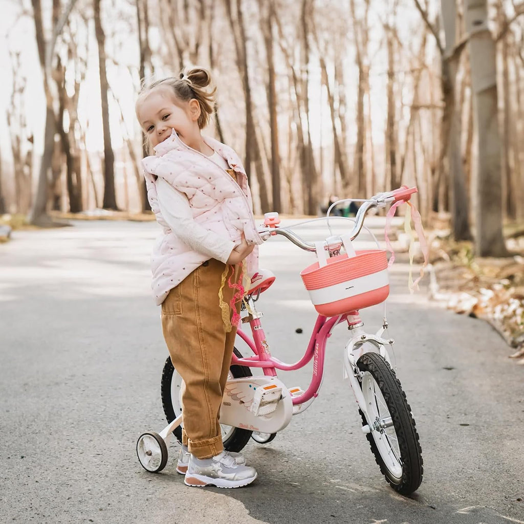 Royalbaby Princess Girls Kids Bike 12 14 16 18 20 Inch Children Bicycle with Basket for Age 3-12 Years