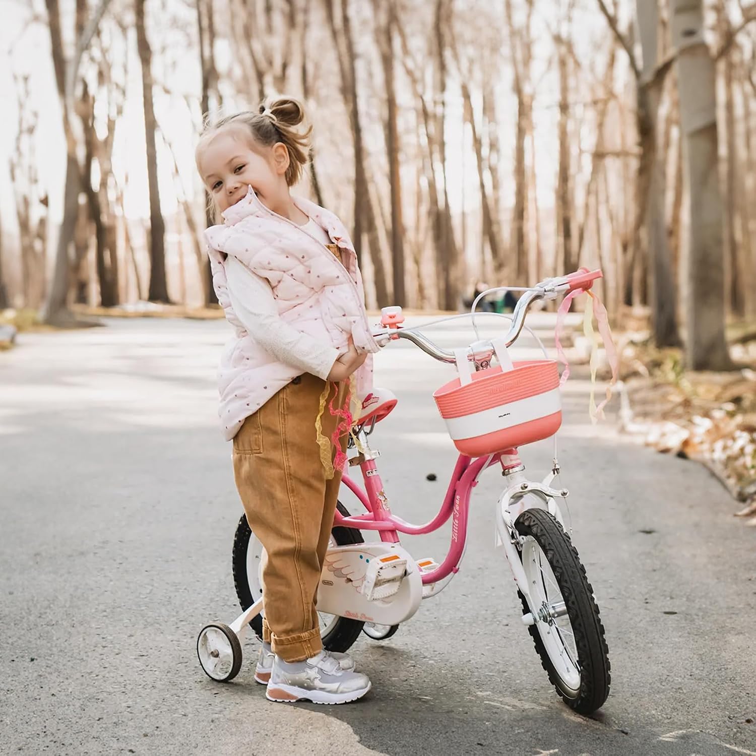 Royalbaby Princess Girls Kids Bike 12 14 16 18 20 Inch Children Bicycle with Basket for Age 3-12 Years