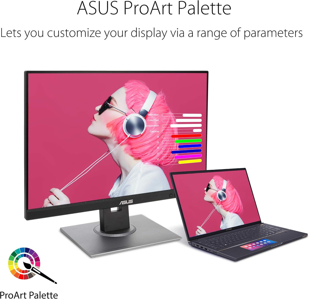 ASUS ProArt 24' Monitor - WUXGA (1920 x 1200), 16:10 Monitor, 100% sRGB/Rec.709 ΔE < 2, IPS, DisplayPort, HDMI, Calman Verified, Anti-Glare, Tilt, Pivot, Swivel, Height Adjustable - PA248QV