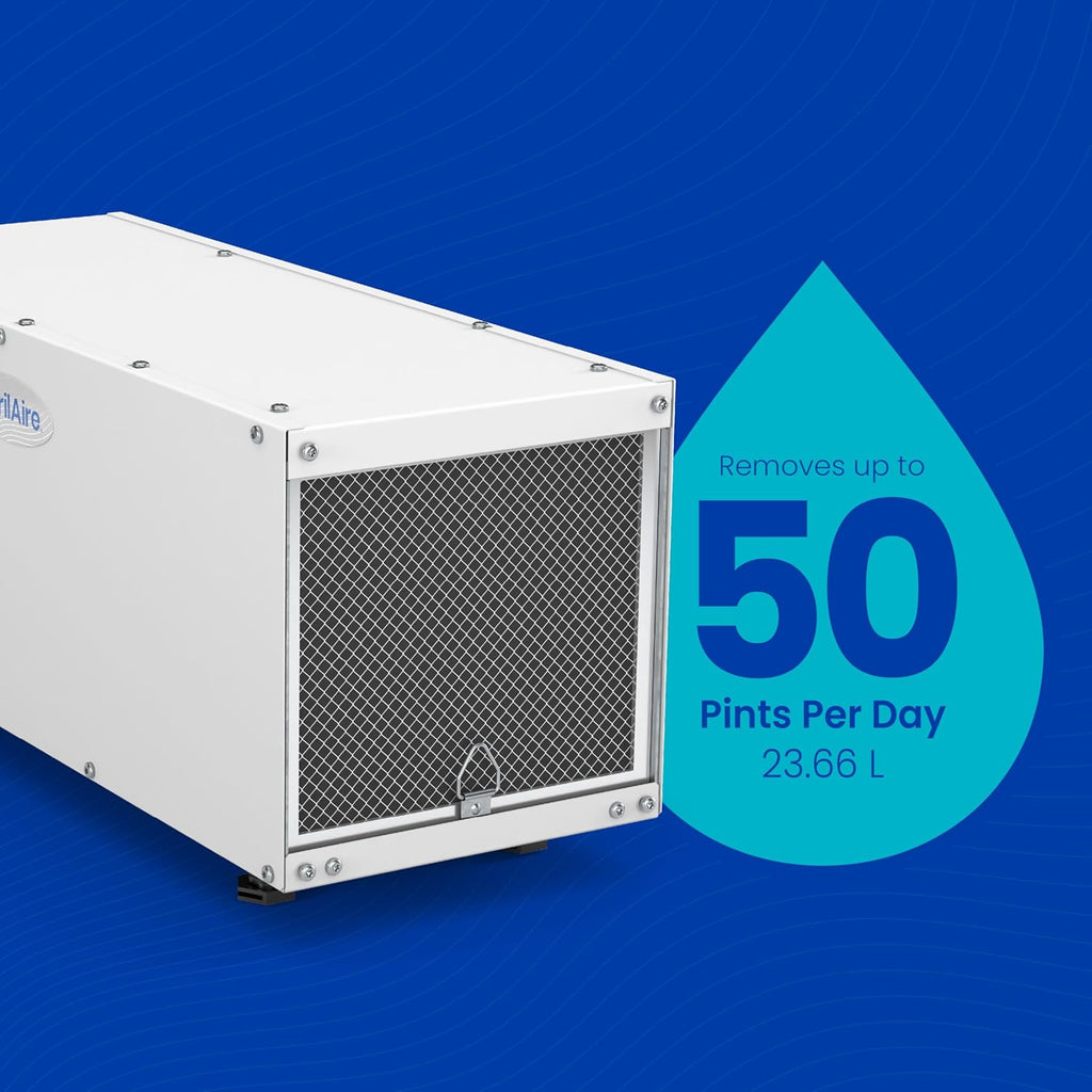 AprilAire E050 Dehumidifier – Compact, 50 PPD for Crawl Spaces, Attics, Garages, Basements up to 1,600 Sq. Ft., Part of the AprilAire Healthy Air System