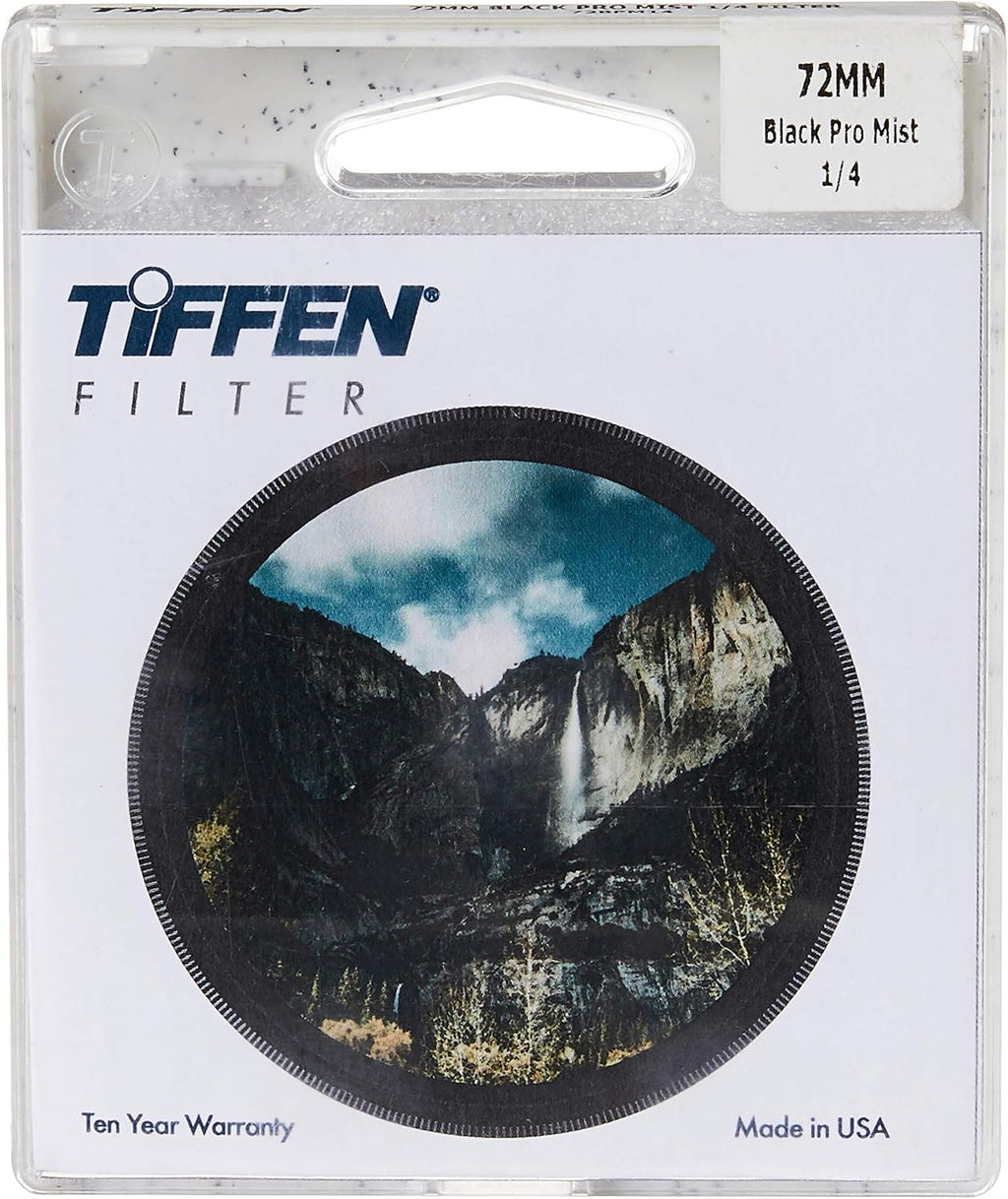 Tiffen 72mm Black Pro-Mist 1/4 Filter|Black Pro-Mist Filter|Ultra Slim|Cinematic Effect Camera for Portrait Photography/Video/Vlog