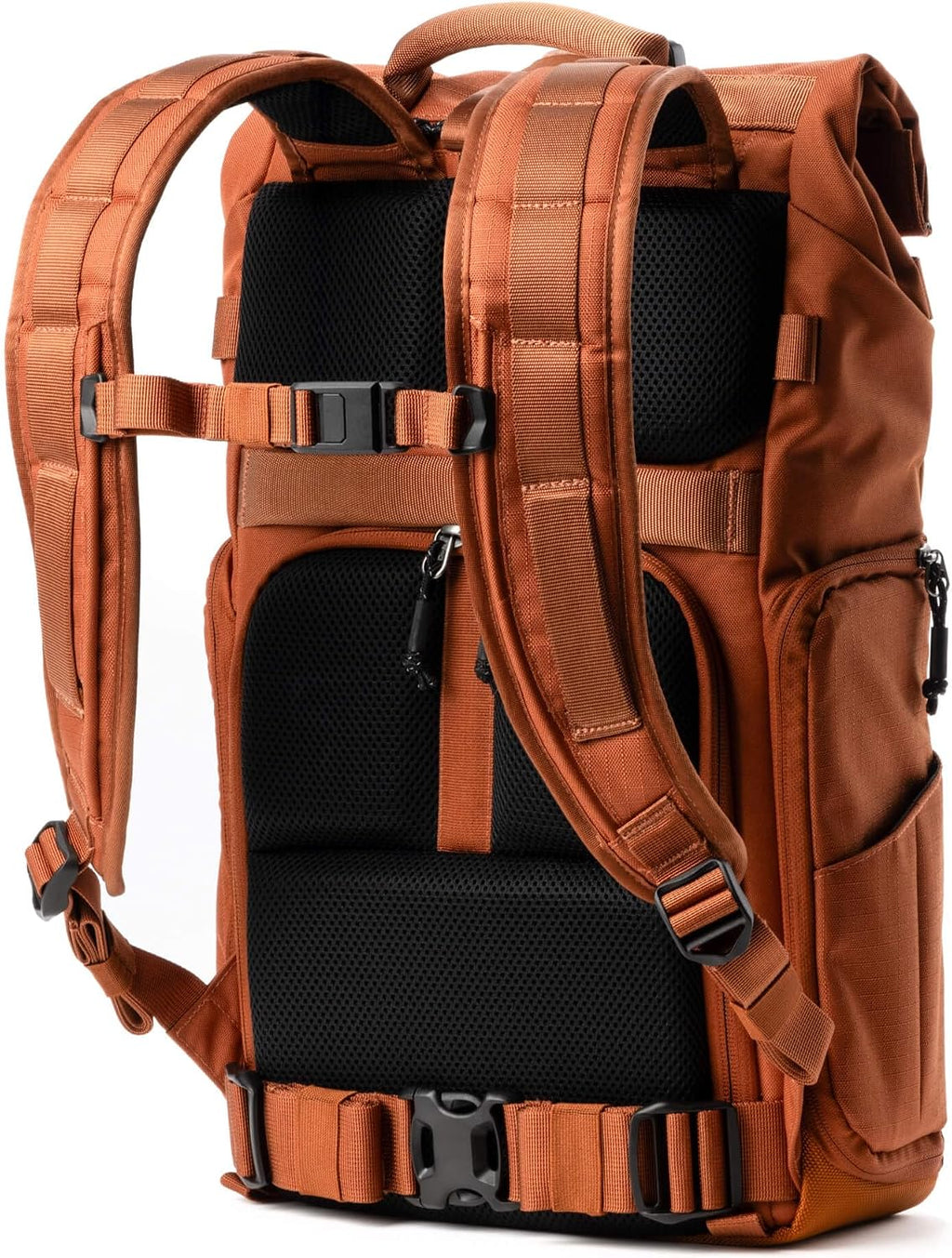 Think Tank FocusPoint 22L RollTop Camera Backpack - Urban Rust: Expandable Travel & Camera Backpack with Laptop Sleeve, Quick Side and Back Access, Rain Cover – Versatile Photography & Travel Bag