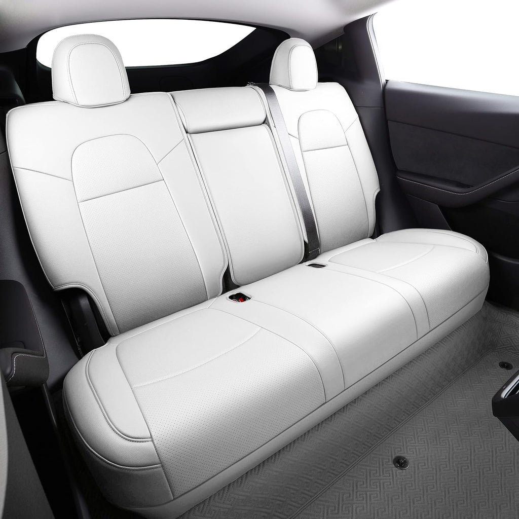 Custom Fit for Tesla Model Y 7 Seater Version The First and Second Row Synthetic Lichi Leather Car Seat Cover Cushion for 2020 2021 2022 2023 2024 Customized(7 Seat Version Your Color)