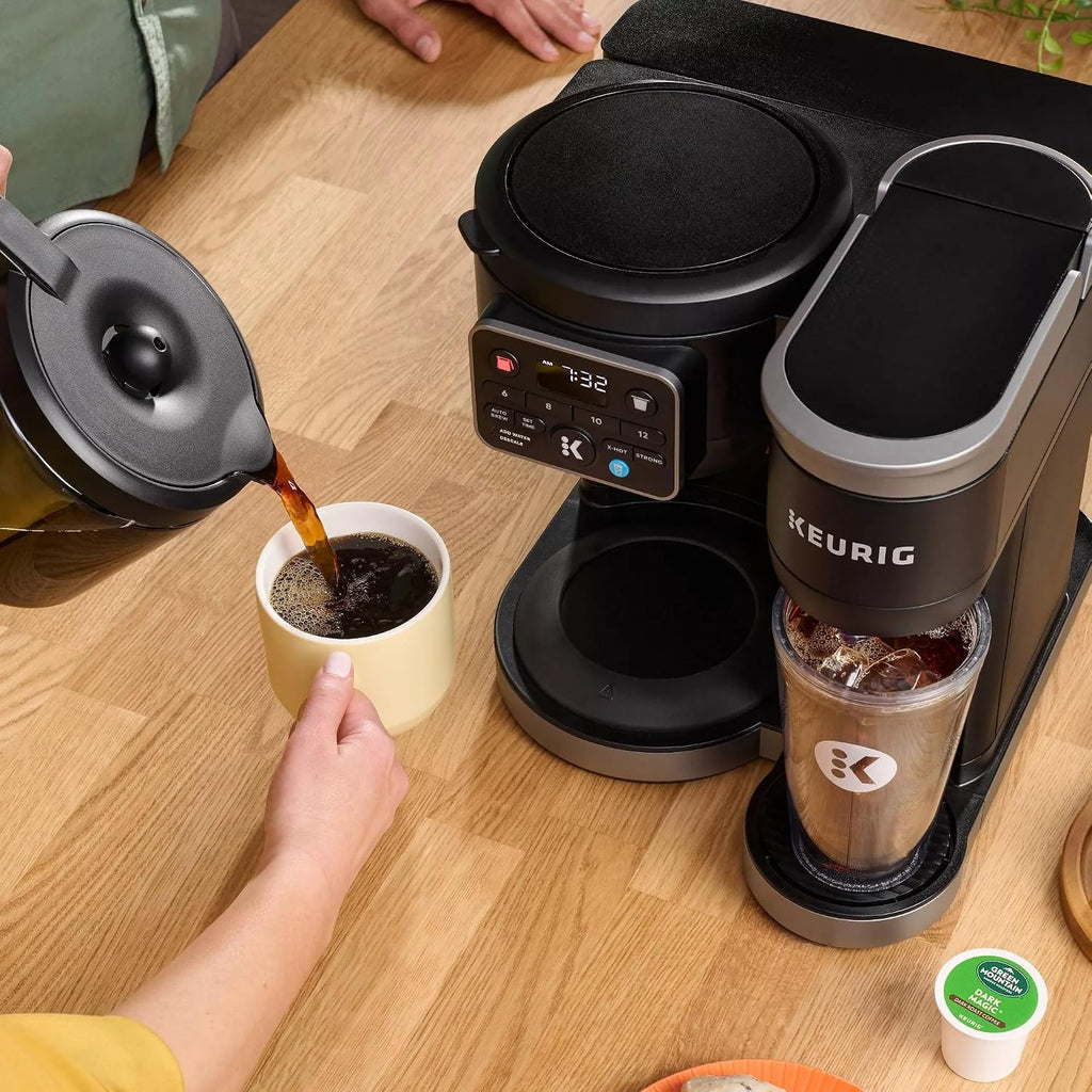 Keurig KD5600 K-Duo Hot & Iced Single Serve & Carafe Coffee Maker, 72oz Reservoir, MultiStream Technology (Gen 2), Black (Renewed)