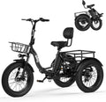 Qlife Triker Plus Electric Trike for Adults, Peak 1200W Motor Floding Trike Ebike, 624Wh E-Bike, 20MPH 65 Miles Electric Tricycle for Adults, 20x4.0 Fat Tire E-Bike, Foldable 3 Wheel for Adults
