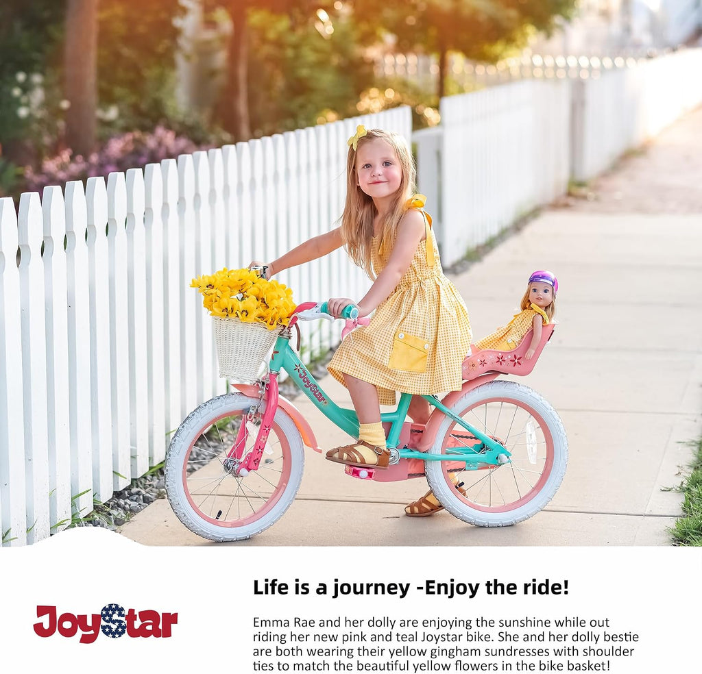 JOYSTAR Unicorn Kids Bike for Girls Ages 2-9 Years Old, 12 14 16 18 Inch Kids Bike with Training Wheels, Doll Seat, Streamers and Basket, Toddler Girl Bicycle, Multiple Colors