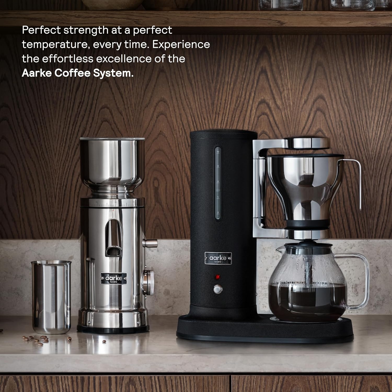aarke Coffee Maker and Grinder Bundle - Premium Stainless Steel Coffee Maker and Electric Coffee Grinder Included, SCA-Certified, with 60 Grinder Settings, Matte Black
