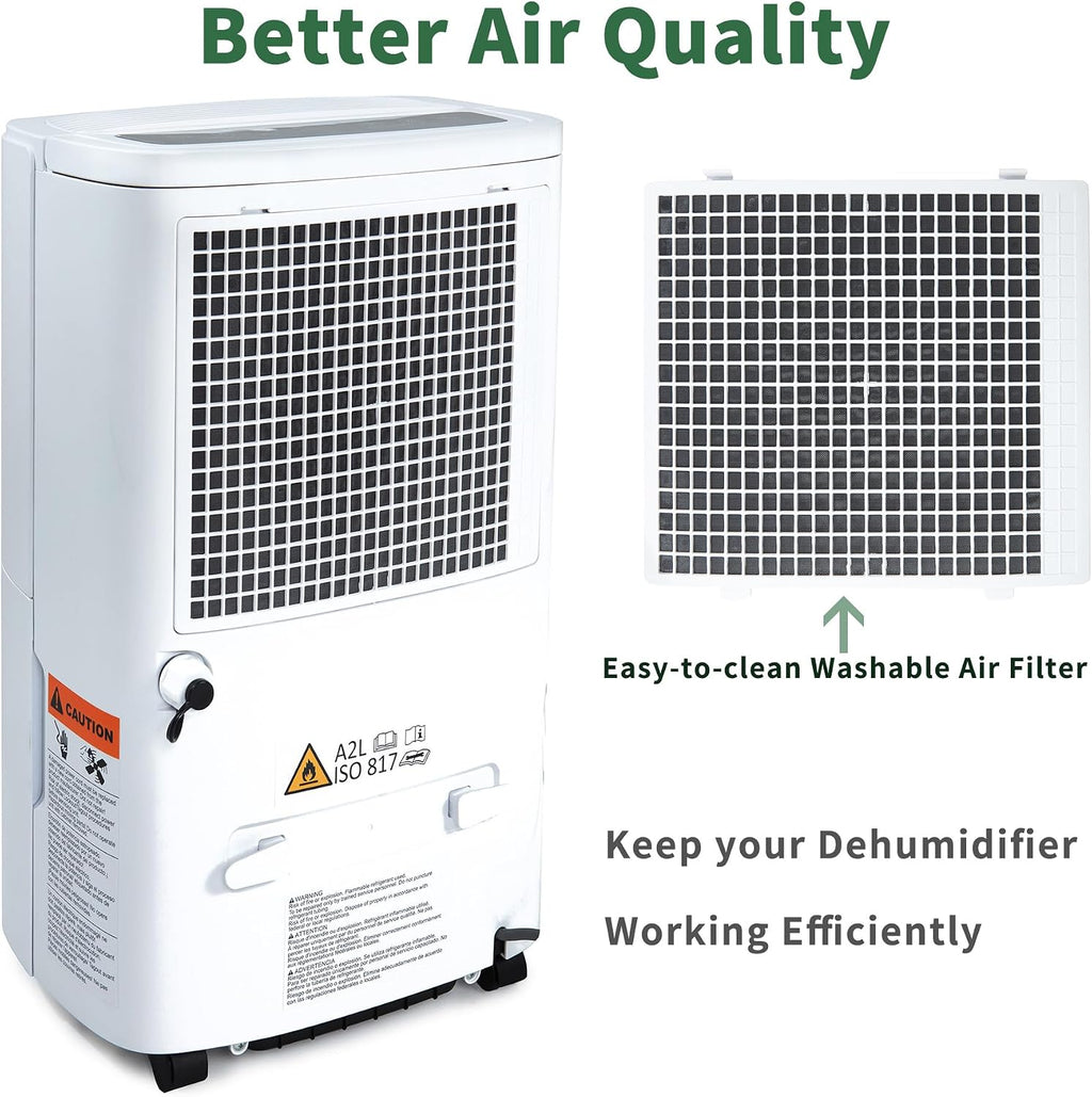 Uhome 150 Pints Dehumidifier with Pump - 7000 Sq. Ft Quiet Dehumidifier for Home, Large Basement, Storages and Large Rooms with 1.85Gallon Water Tank