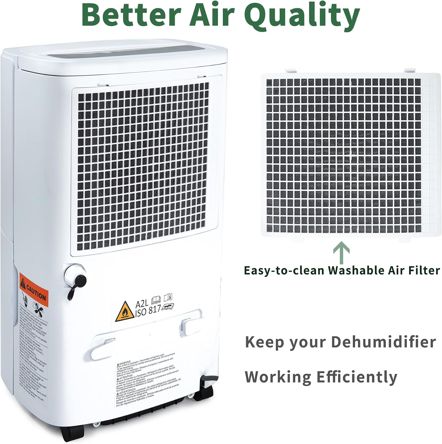Uhome 150 Pints Dehumidifier with Pump - 7000 Sq. Ft Quiet Dehumidifier for Home, Large Basement, Storages and Large Rooms with 1.85Gallon Water Tank